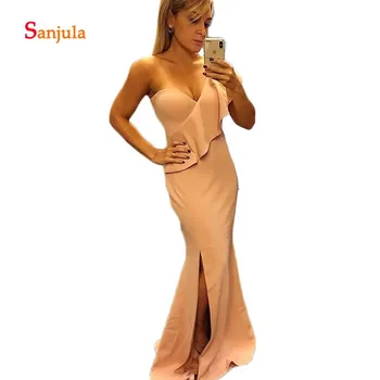 Simple Long Bridesmaid Dresses 2019 One Shoulder Sheath Ruffles Maid of Honor Gowns Leg Slit Prom Party Dresses Long D132
Simple Long Bridesmaid Dresses 2019 One Shoulder Sheath Ruffles Maid of Honor Gowns Leg Slit Prom Party Dresses Long D132