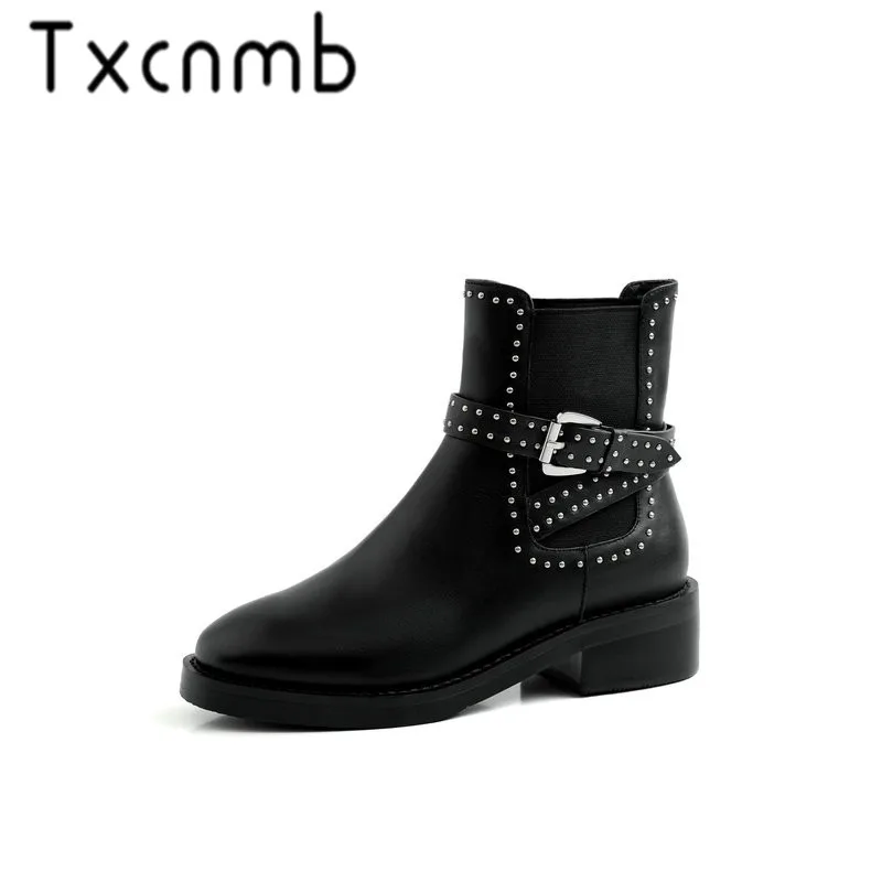 TXCNMB Boots Women Genuine Leather Boots Ankle Boots Fashion Chelsea Low Heels Ladies Booties Autumn 2019 Shoes Woman
TXCNMB Boots Women Genuine Leather Boots Ankle Boots Fashion Chelsea Low Heels Ladies Booties Autumn 2019 Shoes Woman