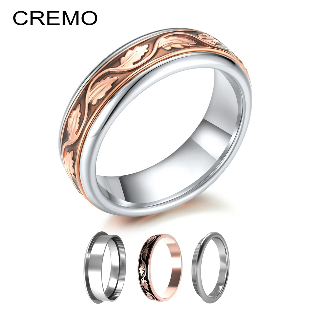 Титановые кольца Cremo женское заполненное кольцо коричневая эмаль Штабелируемая