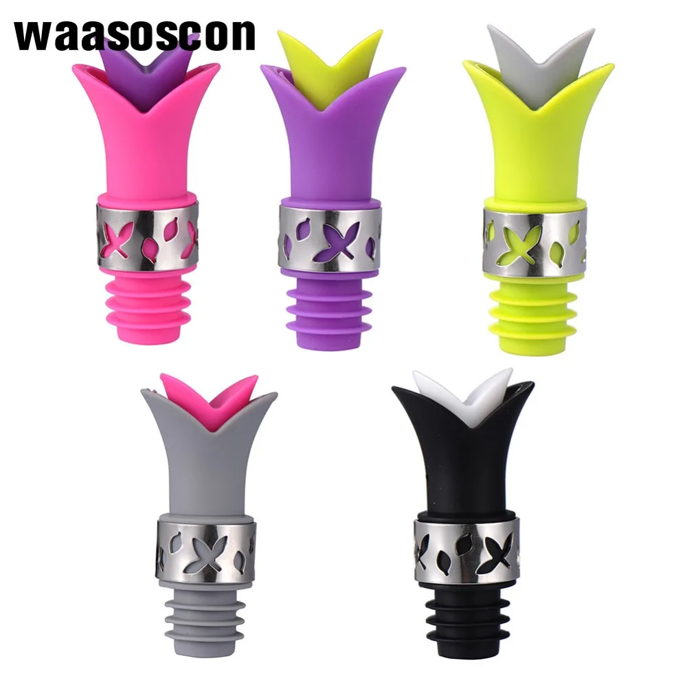 Lily Flower Wine Pourer Silicone Sealing Bottle Cap Color Fresh Wine Keep Bottle Pourer Cork Topper Spout Plug Cap Seal Stoppeer
Lily Flower Wine Pourer Silicone Sealing Bottle Cap Color Fresh Wine Keep Bottle Pourer Cork Topper Spout Plug Cap Seal Stoppeer
