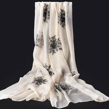 100% Real Silk Scarf For Women Ladies Shawls Wraps Embroidery Natural Silk Chiffon Long Scarves Headscarf Sunscreen 190*105cm
100% Real Silk Scarf For Women Ladies Shawls Wraps Embroidery Natural Silk Chiffon Long Scarves Headscarf Sunscreen 190*105cm