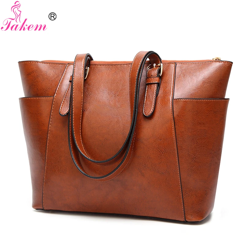 TAKEM 2019 Women Handbag Women's Oil wax Leather Shoulder Messenger Bag Casual Tote Bags Female High Quality Luxury Top-Handle
TAKEM 2019 Women Handbag Women's Oil wax Leather Shoulder Messenger Bag Casual Tote Bags Female High Quality Luxury Top-Handle