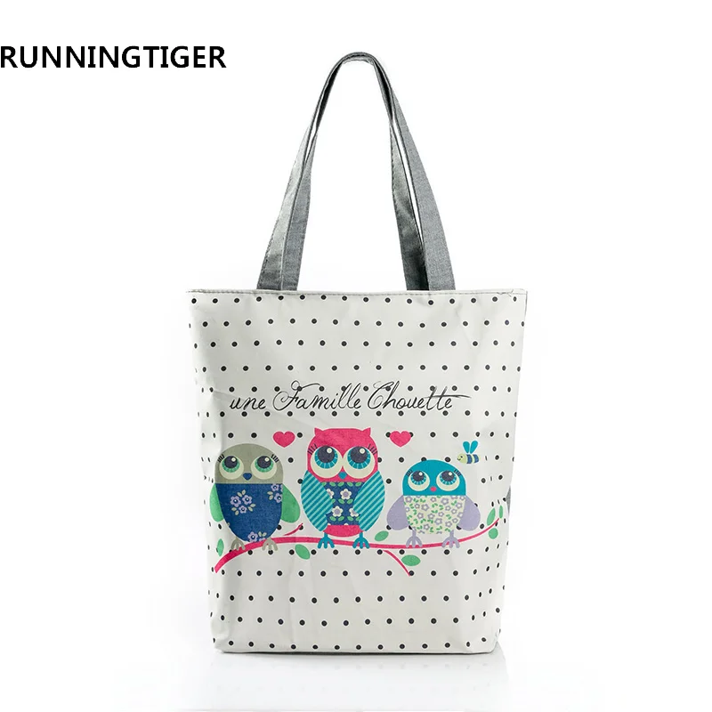 RUNNINGTIGER Floral & Owl Printed Canvas Tote Female Casual Beach Bags Large Capacity Women Daily Single Handbags Shopping Bag 
RUNNINGTIGER Floral & Owl Printed Canvas Tote Female Casual Beach Bags Large Capacity Women Daily Single Handbags Shopping Bag