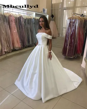 Mbcullyd Satin Wedding Dresses A Line Sexy Off Shoulder Backless Bridal Gown with Beading Crystal Wedding Gown Vestido De Novia
Mbcullyd Satin Wedding Dresses A Line Sexy Off Shoulder Backless Bridal Gown with Beading Crystal Wedding Gown Vestido De Novia