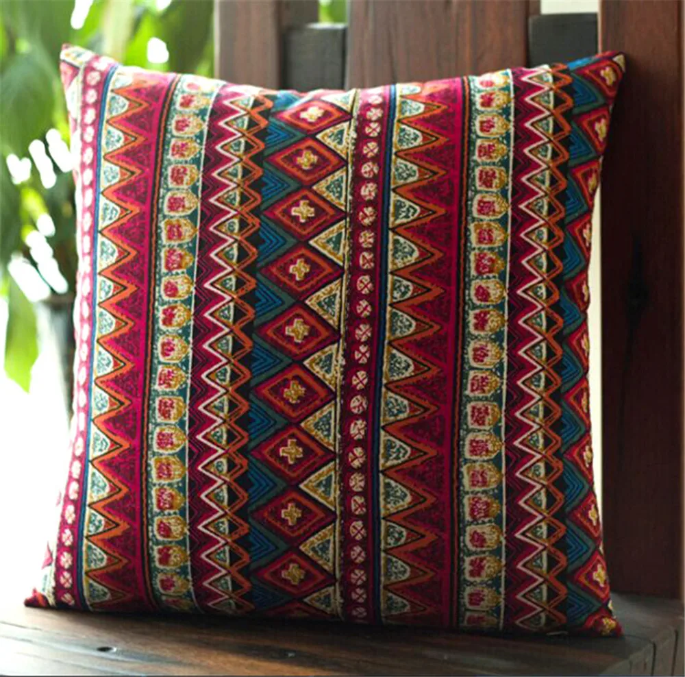 Indian Mandala Square Linen Pillow Case Cushion Cover Sofa Bed Home Decor Filmy