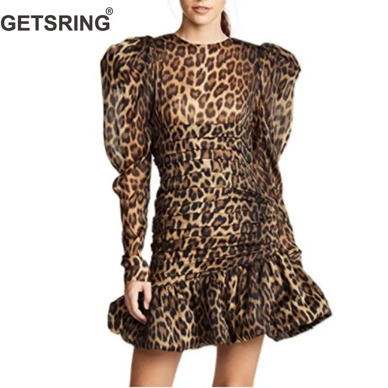 GETSRING Women Dresses Leopard Pleated Sexy Dress Long Sleeve Ruffles Hem Short Dress Retro Temperament Ladies Dresses Autumn
GETSRING Women Dresses Leopard Pleated Sexy Dress Long Sleeve Ruffles Hem Short Dress Retro Temperament Ladies Dresses Autumn