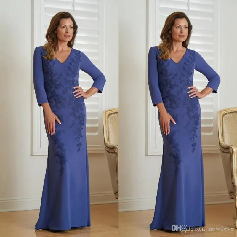 2019 Latest Mother Of The Bride Dresses Long Sleeve Evening Dress V Neck Wedding Guest Dresses Lace Appliques Mother's Dress
2019 Latest Mother Of The Bride Dresses Long Sleeve Evening Dress V Neck Wedding Guest Dresses Lace Appliques Mother's Dress