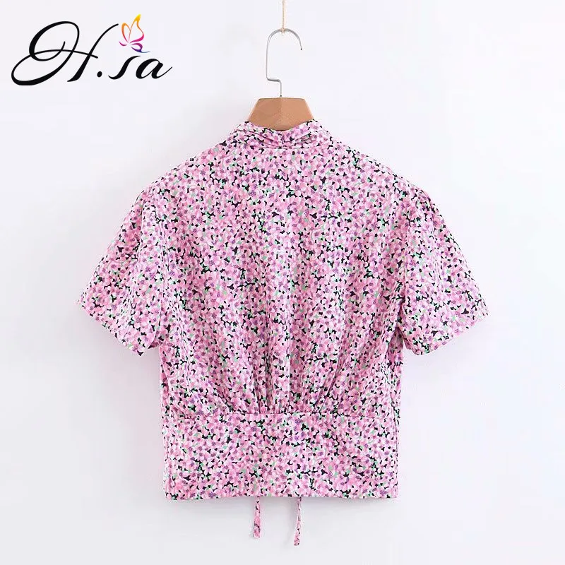H.SA 2019 Women Summer Kimono Shirts Bow Tie Short Sleeve Low V neck Sexy Blouses and Tops Floral Print Pink Summer Shirts
H.SA 2019 Women Summer Kimono Shirts Bow Tie Short Sleeve Low V neck Sexy Blouses and Tops Floral Print Pink Summer Shirts