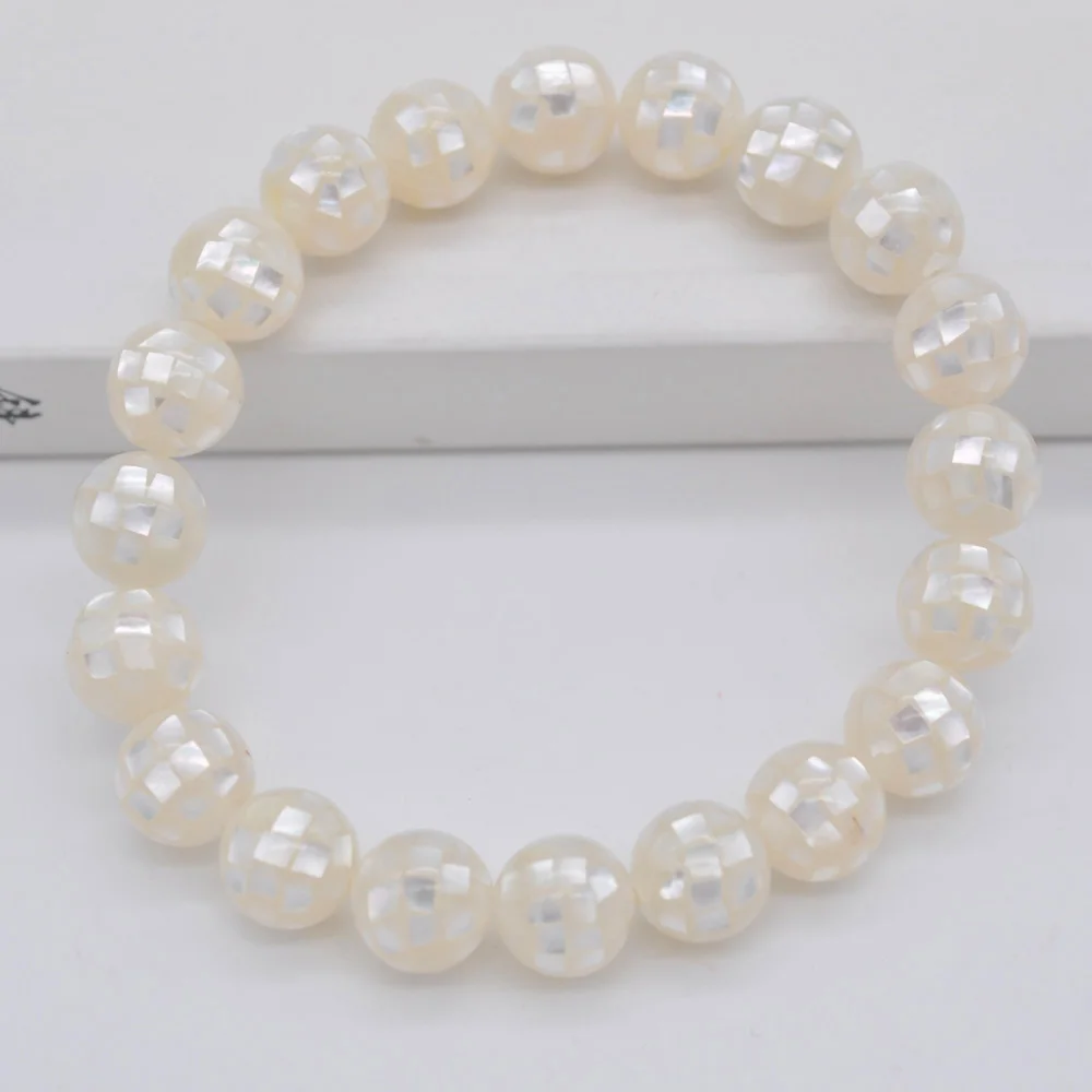 10MM White Pearl Shell Bead Stretch Bracelet 8 Inch Fashion Jewelry For Woman Gift G279
10MM White Pearl Shell Bead Stretch Bracelet 8 Inch Fashion Jewelry For Woman Gift G279