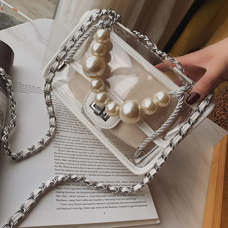 Transparent women's bag PVC leather solid Clear colorful messenger bag vintage women Chain shoulder Pearl bag handbag Purse 493
Transparent women's bag PVC leather solid Clear colorful messenger bag vintage women Chain shoulder Pearl bag handbag Purse 493