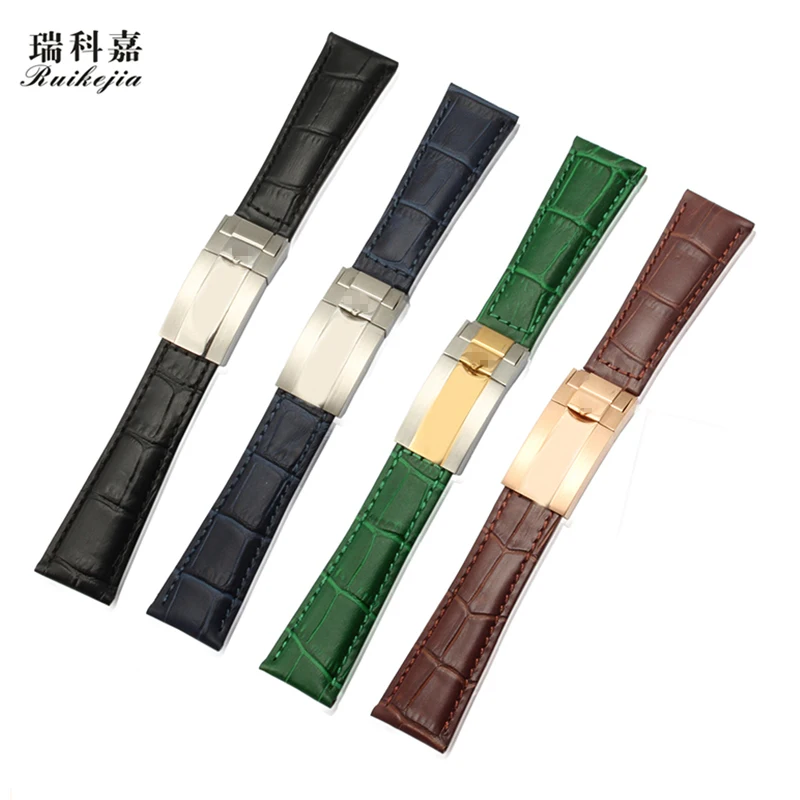 

Applicable to Rx watch with leather men 20mm yacht black green water ghost Ditong take Greenwich submersible leather strap