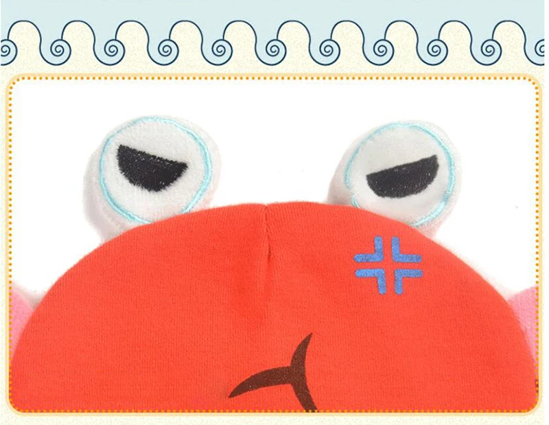 Crab Baby Hat Cotton Cute Infant Caps Discoloration Helmet For Babies Spring Hat For Girls Boys Newborn Photography Accessories (25)