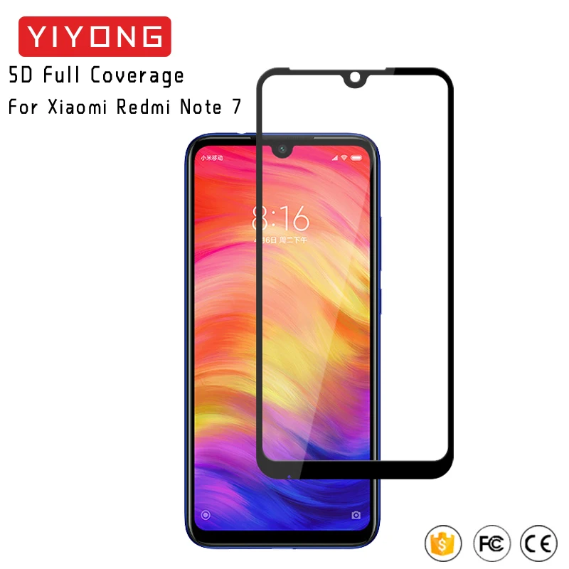 

YIYONG 5D Full Cover Glass Xiaomi Redmi Note 7 Pro Tempered Glass Xiaomi Redmi Note 7 Screen Protector Xaomi Xiomi Redmi Note 7