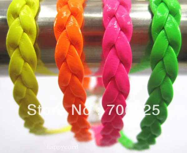 50pieces/lot 6.0mm 7inches--9inches assorted Color Fluorescent color faux braided leather with Lobster clasp bracelet
50pieces/lot 6.0mm 7inches--9inches assorted Color Fluorescent color faux braided leather with Lobster clasp bracelet