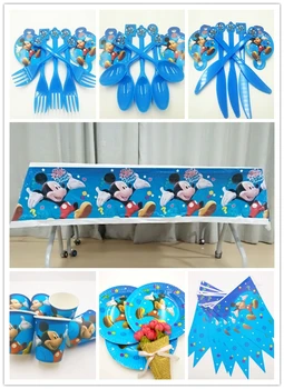 52pcs/set Mickey Mouse Theme Birthday Party Decoration Paper Plate Cup Tablecloth Flag Knife Fork Spoon For Kids Party Favors
52pcs/set Mickey Mouse Theme Birthday Party Decoration Paper Plate Cup Tablecloth Flag Knife Fork Spoon For Kids Party Favors