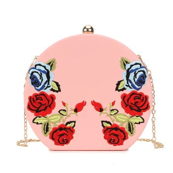 Elegant Embroidery Rose Round Design Pu Leather Women's Party Evening Bag Wedding Chain Purse Mini Messenger Bag Shoulder Bag
Elegant Embroidery Rose Round Design Pu Leather Women's Party Evening Bag Wedding Chain Purse Mini Messenger Bag Shoulder Bag