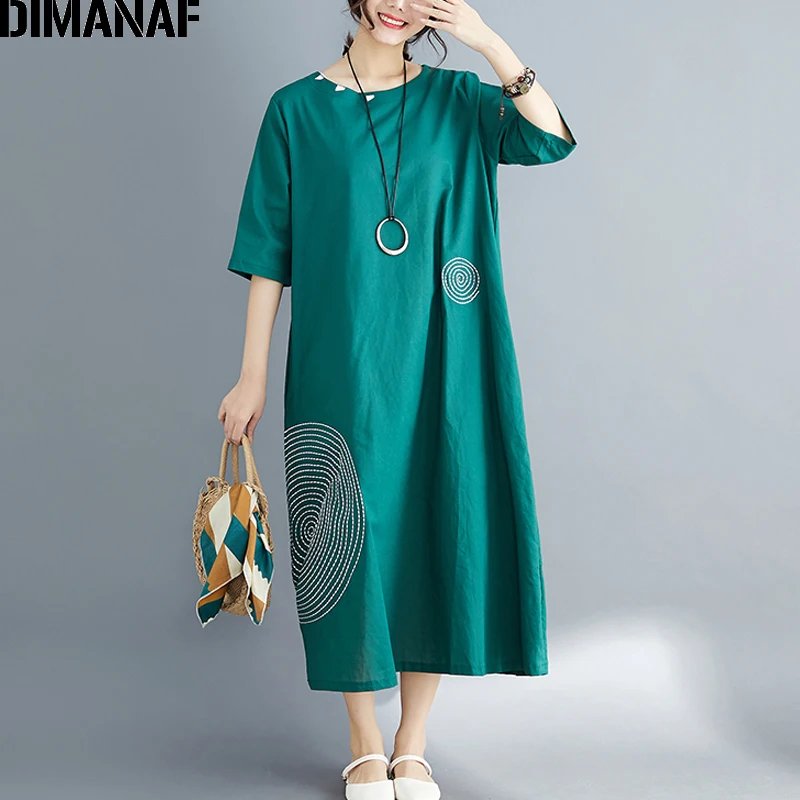 DIMANAF Plus Size Women Dress Vintage Elegant Lady Vestidos Female Clothes Loose Long Dress Big Size Cotton 2019 Summer Sundress
DIMANAF Plus Size Women Dress Vintage Elegant Lady Vestidos Female Clothes Loose Long Dress Big Size Cotton 2019 Summer Sundress