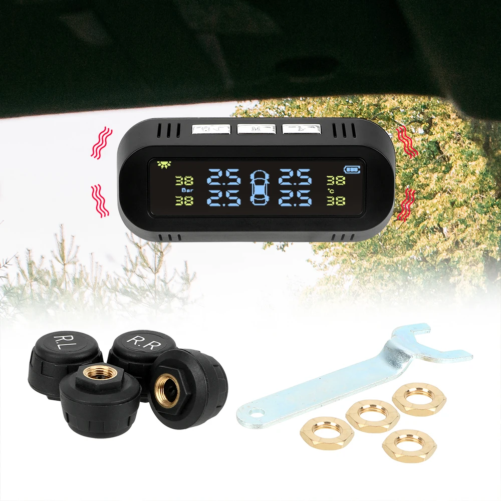 Temperature Warning Solar TPMS Car Tire Pressure Alarm Monitor System With 4 Sensors Intelligent Digital Display Auto Security
Temperature Warning Solar TPMS Car Tire Pressure Alarm Monitor System With 4 Sensors Intelligent Digital Display Auto Security