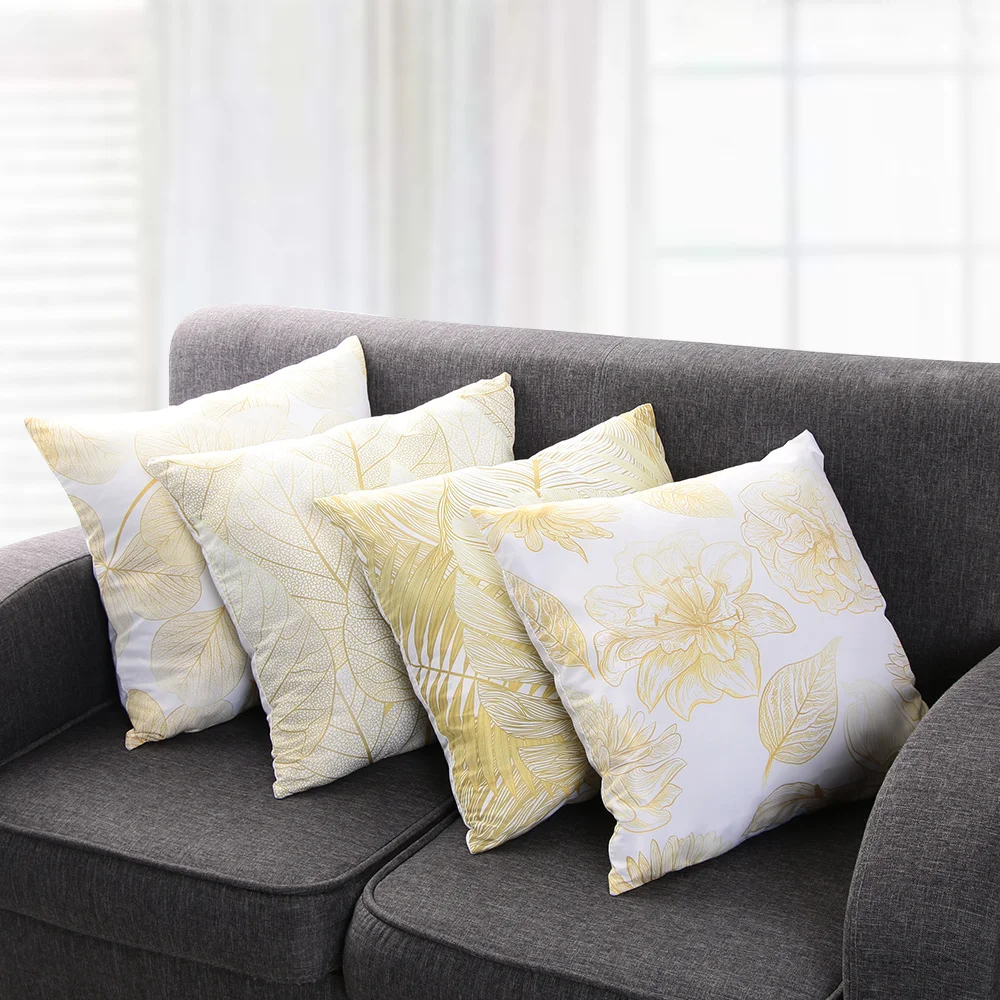 45*45cm Golden Flowers Leaves Pillow Case Polyester Home Throw Pillows Soft Decorative Chair Pillow Covers
45*45cm Golden Flowers Leaves Pillow Case Polyester Home Throw Pillows Soft Decorative Chair Pillow Covers
