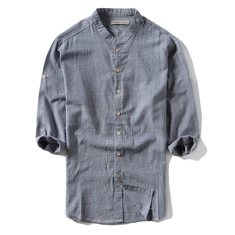Man Casual Stand Collar Shirts Linen Cotton Half Sleeve Shirts Male Tops Solid Color Plus Size
Man Casual Stand Collar Shirts Linen Cotton Half Sleeve Shirts Male Tops Solid Color Plus Size