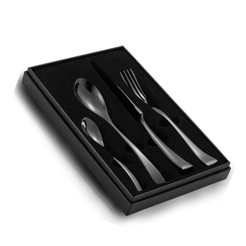 4Pcs/Set Cutlery Set Stainless Steel Black Cutlery Western Tableware Set Fork Knife With Gift Box Drop Shipping
4Pcs/Set Cutlery Set Stainless Steel Black Cutlery Western Tableware Set Fork Knife With Gift Box Drop Shipping