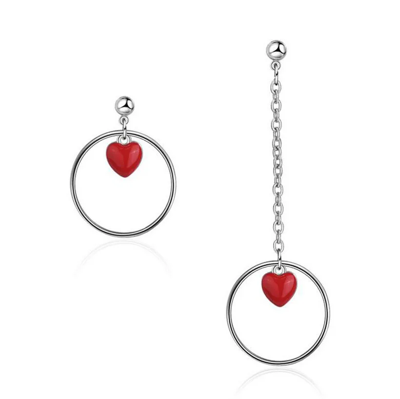 Women Fashion 925 Silver Red Heart Enamel Round Drop Asymmetry Stud Earrings For Girls Female Sweet Party Earrings Jewelry ED043
Women Fashion 925 Silver Red Heart Enamel Round Drop Asymmetry Stud Earrings For Girls Female Sweet Party Earrings Jewelry ED043