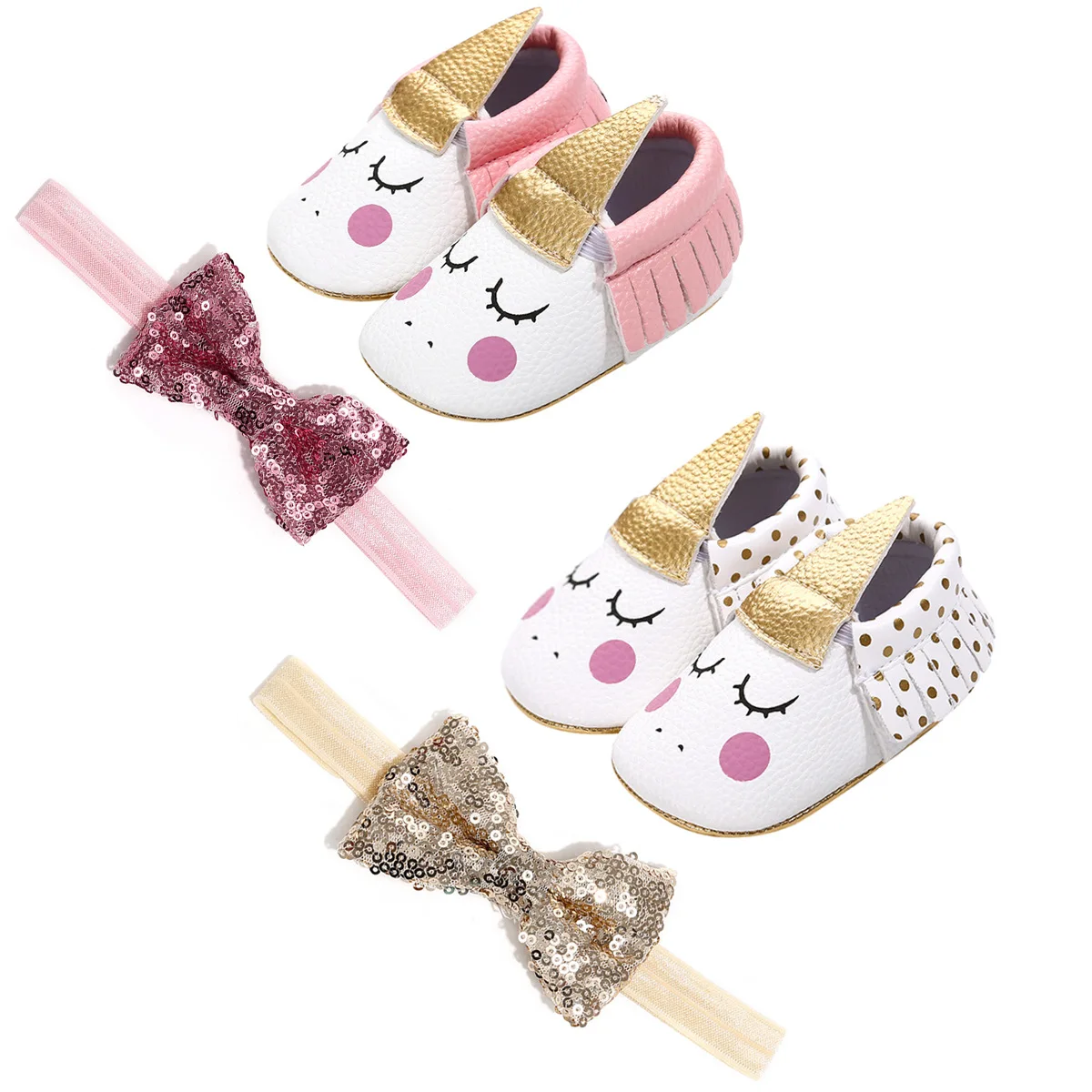 New Unicorn Baby Shoes PU Leather Soft Sole Toddlers Baby Boy Girl Shoes Baby Moccasins First Walker with Bow Headband for Party
New Unicorn Baby Shoes PU Leather Soft Sole Toddlers Baby Boy Girl Shoes Baby Moccasins First Walker with Bow Headband for Party