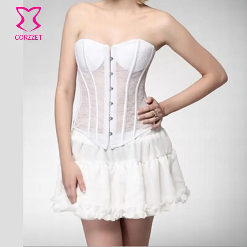 Women Wedding Gothic Lingerie Chest Binder Strapless Padded Lace White Corset Sexy Bridal Bustier Top Corpetes E Espartilhos
Women Wedding Gothic Lingerie Chest Binder Strapless Padded Lace White Corset Sexy Bridal Bustier Top Corpetes E Espartilhos