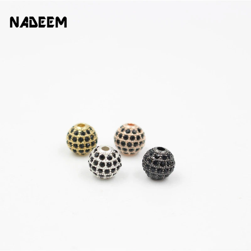 NADEEM Fashion Round Brass Micro Pave Black CZ Crystal 8MM Charm Ball Beads Jewelry DIY Metal Beads Jewelry Making Findings
NADEEM Fashion Round Brass Micro Pave Black CZ Crystal 8MM Charm Ball Beads Jewelry DIY Metal Beads Jewelry Making Findings