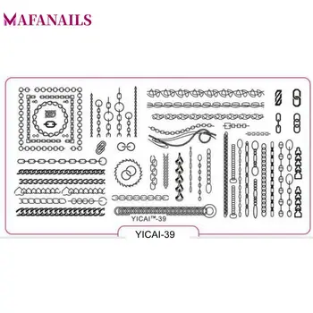 

1Pcs Nail Art Image Plate Nail Template ,6.5*12.5 cm ,40 Designs Nail Stamping templates Plates for Chain design stamp YICAI39