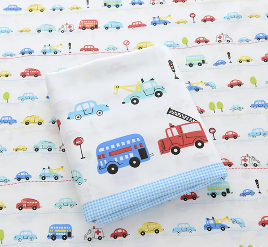 

160cm*50cm car fabric cartoon cotton fabric baby cloth sewing bedding kids bed linens pillow case diy craft quilt tissue tecido