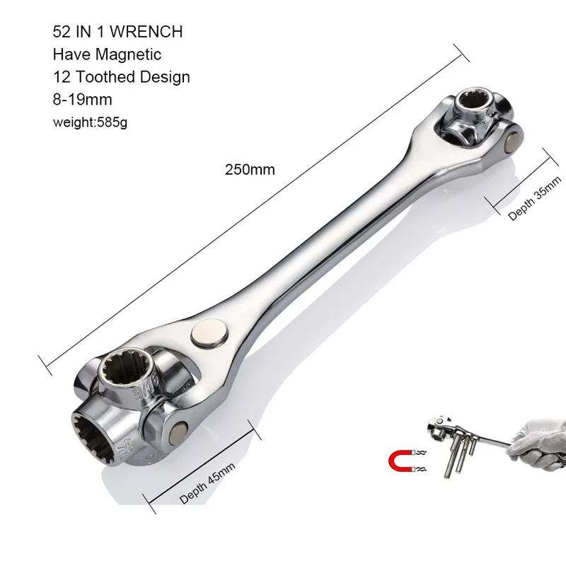 Multifunctional sleeve wrench Multiple interface wrench Universal rotation Car repair necessary Magnetic high quality Handle
Multifunctional sleeve wrench Multiple interface wrench Universal rotation Car repair necessary Magnetic high quality Handle