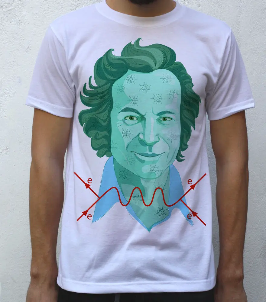 Richard Feynman футболка художественная Мода Стиль Мужская в стиле хип хоп дешевые