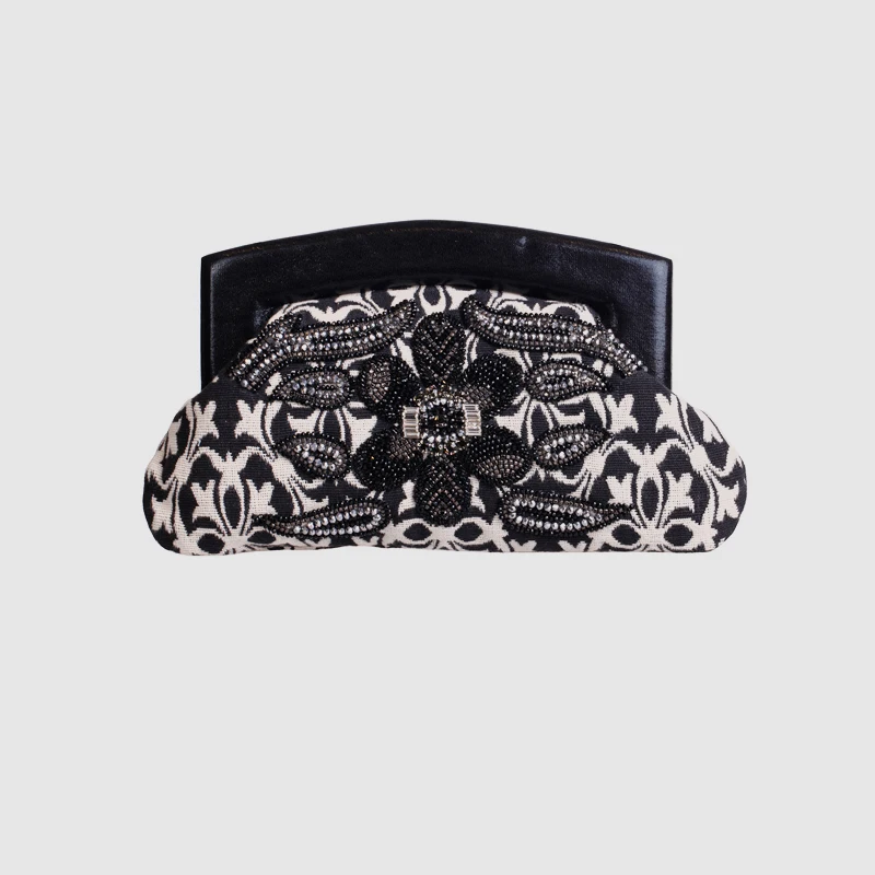 LOCAL FOCAL Black and white pattern handbag