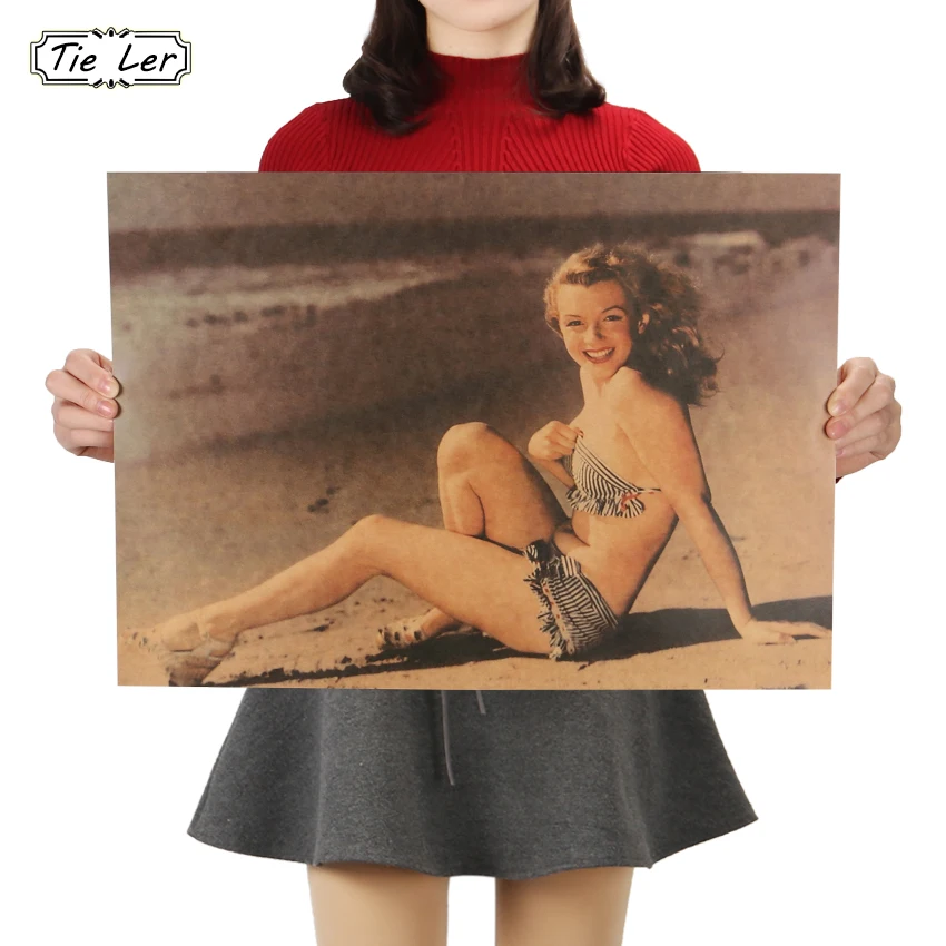 TIE LER Retro Classic Marilyn Monroe C Style Poster Home Decor Painting Retro Kraft Paper Wall Sticker Wallpaper 51.5X36cm
TIE LER Retro Classic Marilyn Monroe C Style Poster Home Decor Painting Retro Kraft Paper Wall Sticker Wallpaper 51.5X36cm