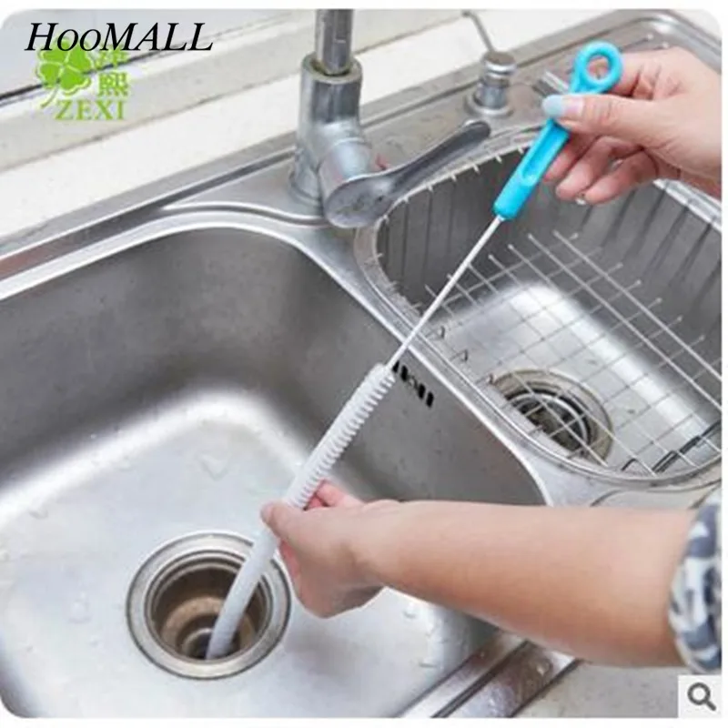 

Hoomall Bendable Brush Sewer Drain Cleaning Long Pipeline Dredge Sink Hair Brush Sink Cleaner Toilet Brush Kitchen Utensil Tools