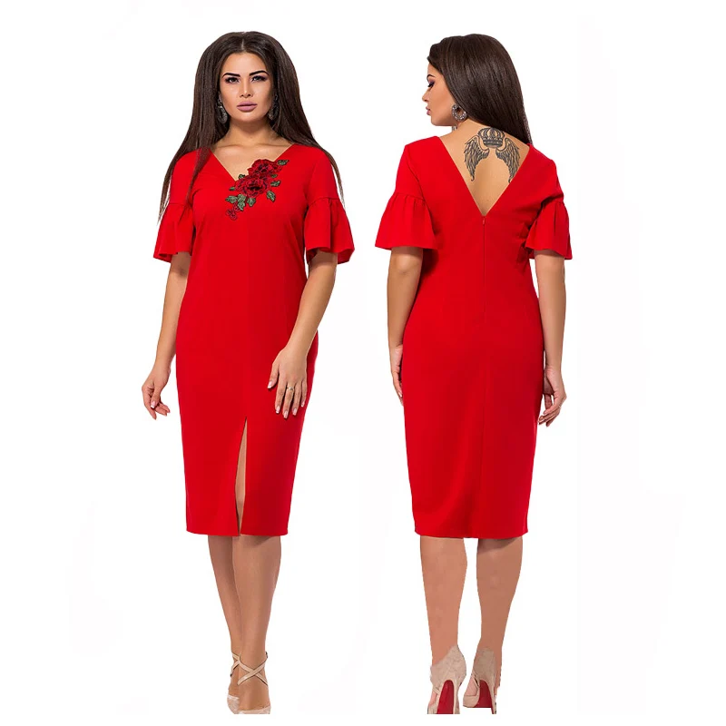 2019 Fashion Brand Women Dress Plus Size 6XL Sexy Flower Vestidos Solid Color Knee Length Casual Dress For Party Gift 5XL
2019 Fashion Brand Women Dress Plus Size 6XL Sexy Flower Vestidos Solid Color Knee Length Casual Dress For Party Gift 5XL