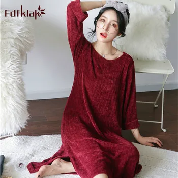 Fdfklak Autumn winter nightgown women long sleeve cotton blend nightdress women's sleepwear dress warm nightshirt night gown
Fdfklak Autumn winter nightgown women long sleeve cotton blend nightdress women's sleepwear dress warm nightshirt night gown