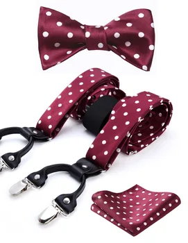 Polka Dot Various Classic Braces 6 Clips Suspenders Self Bowtie and Pocket Square Set #S1
Polka Dot Various Classic Braces 6 Clips Suspenders Self Bowtie and Pocket Square Set #S1