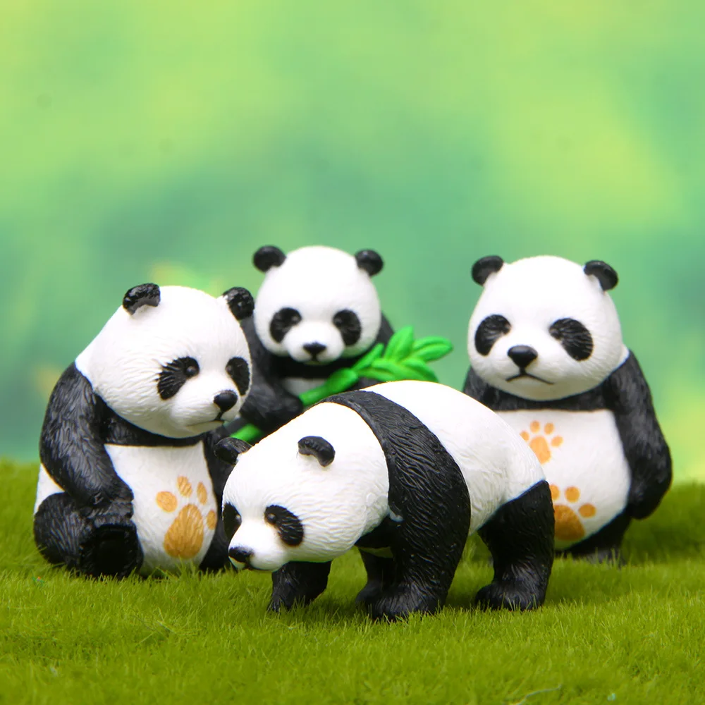 New Creative Kawaii Panda Action Figures Mini PVC Preschool Toy Set Landscape decoration Kids Children Birthday Gift (1)