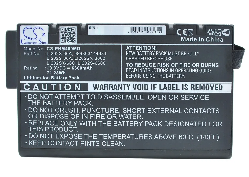 Cameron Sino 6600mAh Battery LI202SX-6600 LI202S-66A for Goldway G60 Goldway G70 Suresign VM3 Suresign VM4 Suresign VM6
Cameron Sino 6600mAh Battery LI202SX-6600 LI202S-66A for Goldway G60 Goldway G70 Suresign VM3 Suresign VM4 Suresign VM6
