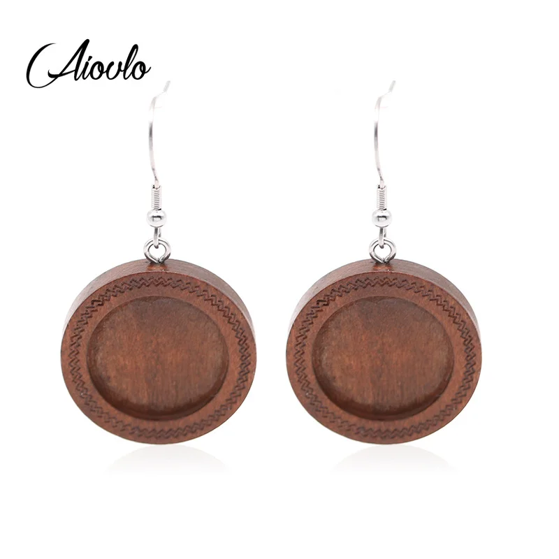 Aiovlo 10pcs/lot Brown Fit 20mm Wood Cabochon Earring Base Settings Blank Stainless Steel Hooks Diy Jewelry for Making Earrings
Aiovlo 10pcs/lot Brown Fit 20mm Wood Cabochon Earring Base Settings Blank Stainless Steel Hooks Diy Jewelry for Making Earrings