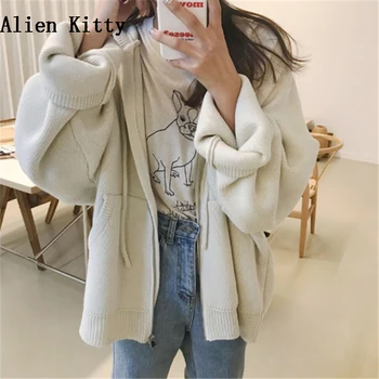 Alien Kitty Women Autumn Full Sleeve Knitte Jacket 2018 Ladies Elegant Solid Hooded Thicken Loose Jackets Coat Casacos Feminino
Alien Kitty Women Autumn Full Sleeve Knitte Jacket 2018 Ladies Elegant Solid Hooded Thicken Loose Jackets Coat Casacos Feminino