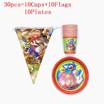 30Pcs/60Pcs Disposable Paper Cups+Plates+Flags Super Mario Game Cartoon Theme Kids Favor Birthday Party For 10/20People Use
30Pcs/60Pcs Disposable Paper Cups+Plates+Flags Super Mario Game Cartoon Theme Kids Favor Birthday Party For 10/20People Use
