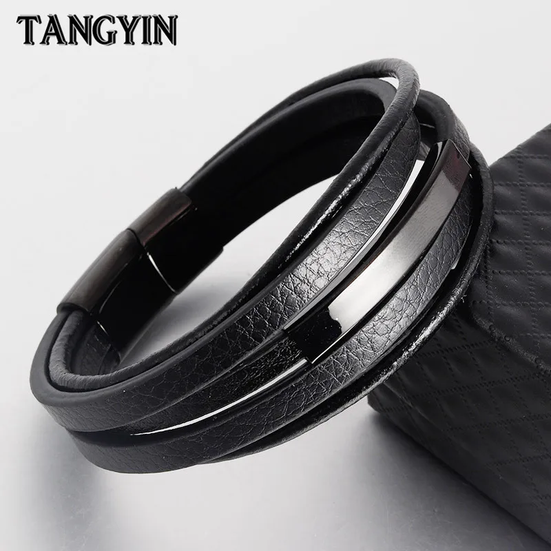 TANGYIN 2019 New Design Men Bracelet Multilayers Handmade Braided Leather Bracelet For Men Hand Jewelry Stainless Steel Bracelet
TANGYIN 2019 New Design Men Bracelet Multilayers Handmade Braided Leather Bracelet For Men Hand Jewelry Stainless Steel Bracelet