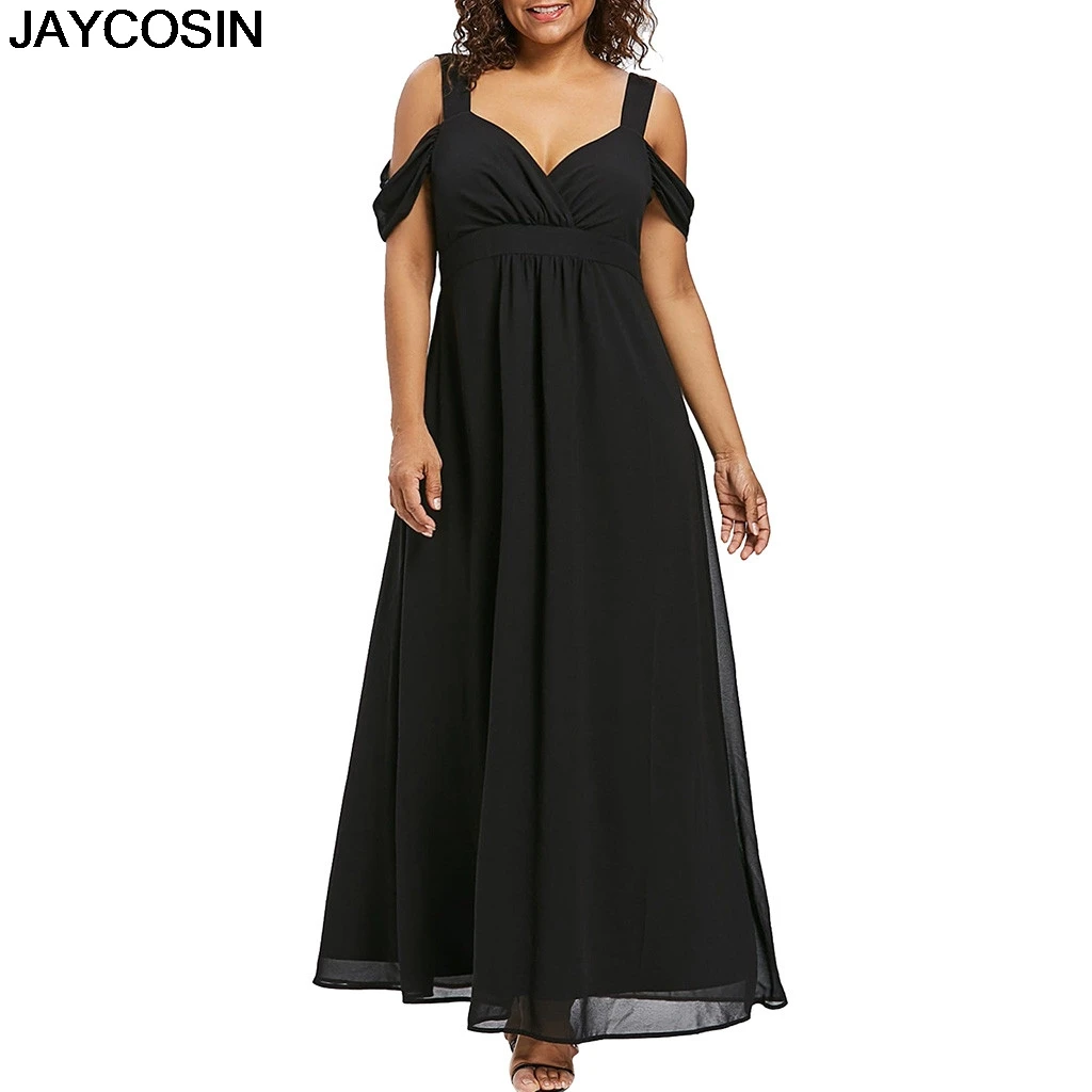 JAYCOSIN Chiffon Solid Plus Size Dress Women Cold Shoulder V-Neck Sleeveless Empire Waist Maxi Dress summer Casual Vestido
JAYCOSIN Chiffon Solid Plus Size Dress Women Cold Shoulder V-Neck Sleeveless Empire Waist Maxi Dress summer Casual Vestido