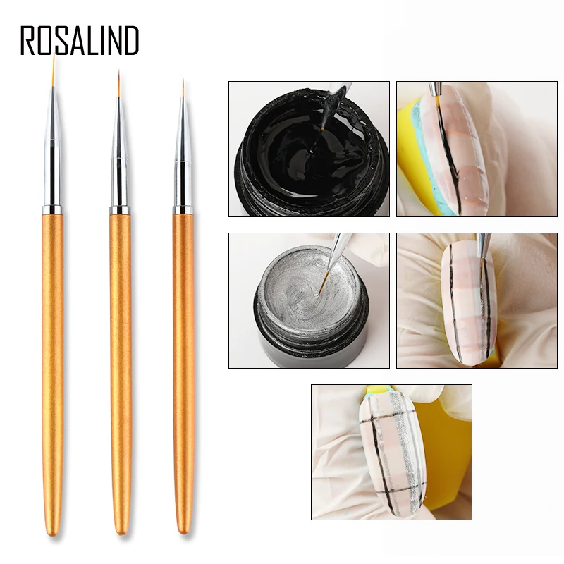 ROSALIND 3Pcs/set Gold Nail Brush Design Brushes Nails Art Manicure Drawing Tool Kit For DIY UV Gel Decoration Painting Pen
ROSALIND 3Pcs/set Gold Nail Brush Design Brushes Nails Art Manicure Drawing Tool Kit For DIY UV Gel Decoration Painting Pen