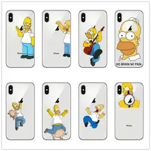 Homer j. simpson caso de telefone para o iphone 5 5S se 6s 7 8 p plus x xr xs max bonito engraçado moda dos desenhos animados casos de telefone silicone capa(China)