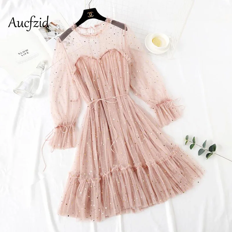 Aucfzid Summer Lace Dress Women Tunic Sequin Sexy Vintage Mesh Dresses Female Oversize Party Dress A017
Aucfzid Summer Lace Dress Women Tunic Sequin Sexy Vintage Mesh Dresses Female Oversize Party Dress A017