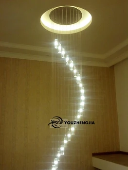 Modern Chinese simple villa crystal block long line LED chandelier S - type rotating double staircase living room lighting led
Modern Chinese simple villa crystal block long line LED chandelier S - type rotating double staircase living room lighting led